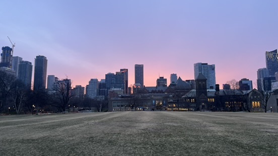 Toronto skyline at sunset